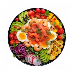 Salat-bowl med røget laks og avocado 